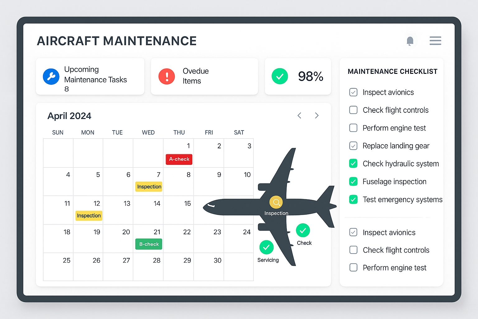 Aircraft Maintenance Scheduling Dashboard